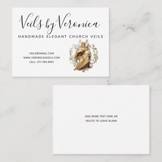 カソリッ伝統的クヴァージンメアリー山カーメルジェス 名刺 (正面/裏面)