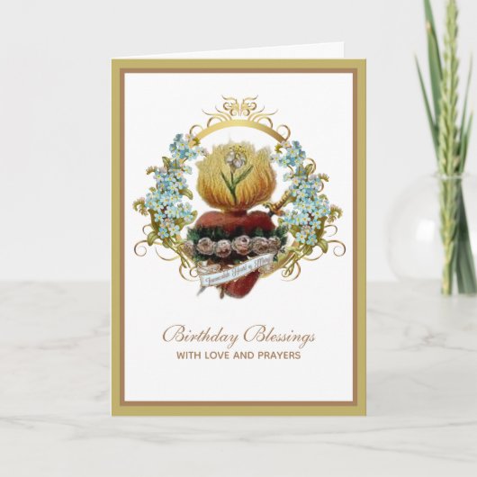 カソリッ伝統的クヴァージンメアリー誕生日祈りの言葉 カード (正面)