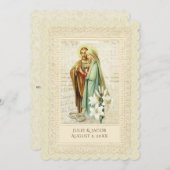 カソリッ伝統的クヴィンテージウェディング招待状 招待状 (正面/裏面)