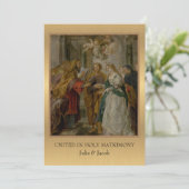 カソリッ伝統的ク宗教結婚式招待状 招待状 (スタンド正面)