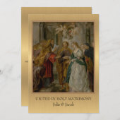 カソリッ伝統的ク宗教結婚式招待状 招待状 (正面/裏面)