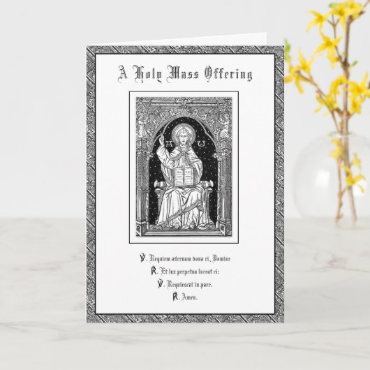 カソリッ伝統的ク悔やみや弔慰ミサがイエスを捧げる カード (黄色い花)