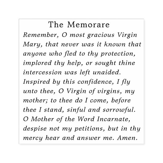 カソリッ伝統的ク祈りの言葉ヴァージンメアリーメモリア ラバースタンプ (インプリント)