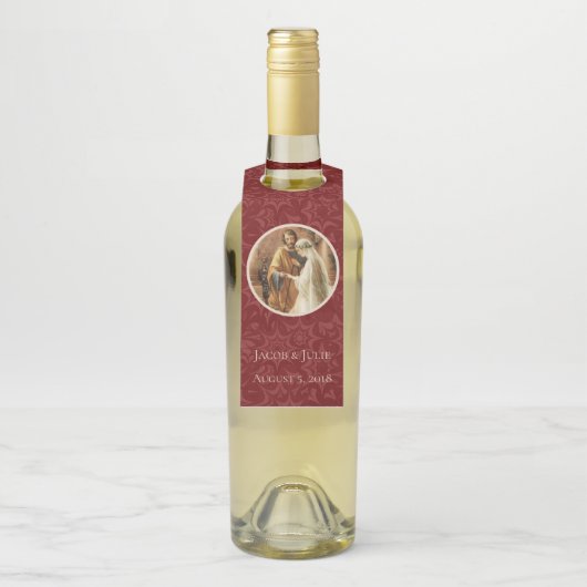 カソリッ伝統的ク結婚のマルーンダマスク ボトルネックタグ (ボトル)