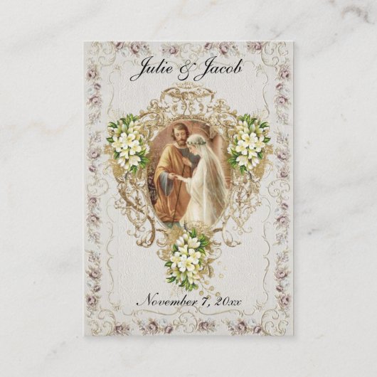 カソリッ伝統的ク結婚の祈りの言葉聖札 名刺 (正面)