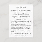 カソリッ伝統的ク結婚式の引き出物神聖カード 名刺 (裏面)