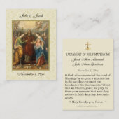 カソリッ伝統的ク結婚式の引き出物神聖カード 名刺 (正面/裏面)