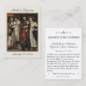 カソリッ伝統的ク結婚式の引き出物神聖カード 名刺 (正面/裏面)
