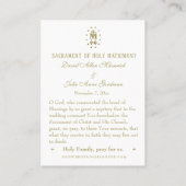 カソリッ伝統的ク結婚式の引き出物神聖カード 名刺 (裏面)