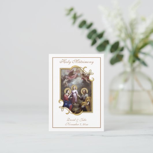 カソリッ伝統的ク結婚式の引き出物神聖カード 名刺 (スタンド正面)