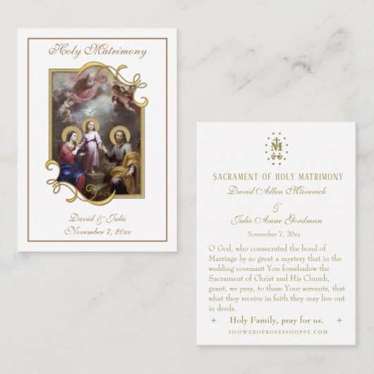 カソリッ伝統的ク結婚式の引き出物神聖カード 名刺 (正面/裏面)