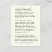 カソリッ伝統的ク結婚式の引き出物神聖カード 名刺 (裏面)