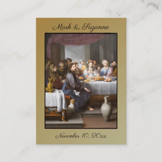 カソリッ伝統的ク結婚式の引き出物神聖カード 名刺 (正面)