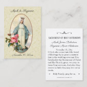 カソリッ伝統的ク結婚式の引き出物神聖カード 名刺 (正面/裏面)