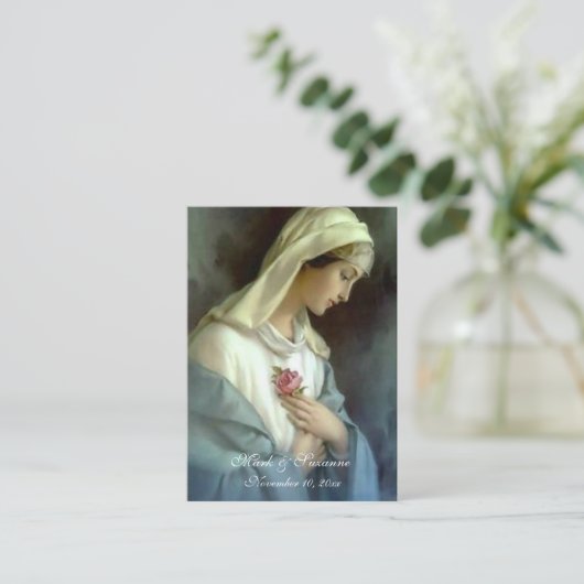 カソリッ伝統的ク結婚式の引き出物神聖カード 名刺 (スタンド正面)