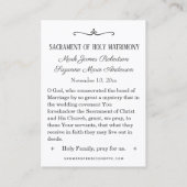 カソリッ伝統的ク結婚式の引き出物神聖カード 名刺 (裏面)