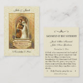 カソリッ伝統的ク結婚式の引き出物神聖カード 名刺 (正面/裏面)