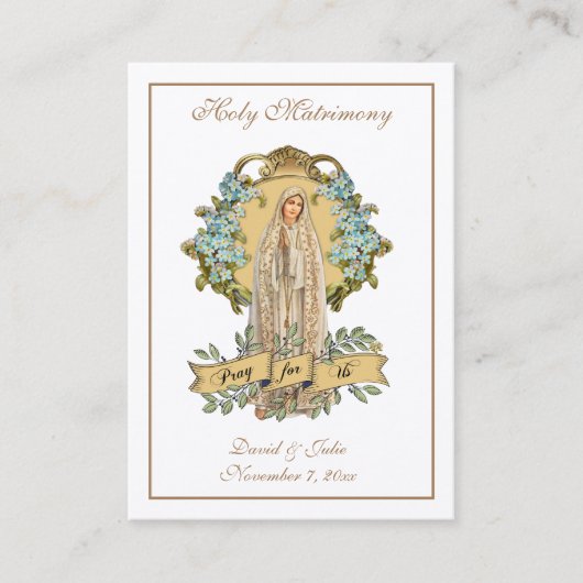 カソリッ伝統的ク結婚式の引き出物神聖カード 名刺 (正面)