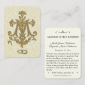 カソリッ伝統的ク結婚式の引き出物神聖カード 名刺 (正面/裏面)