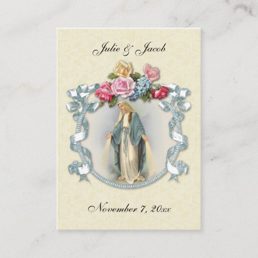 カソリッ伝統的ク結婚式の引き出物神聖カード 名刺 (正面)