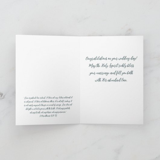 カソリッ伝統的ク結婚結婚の挨拶 シーズンカード (内部)