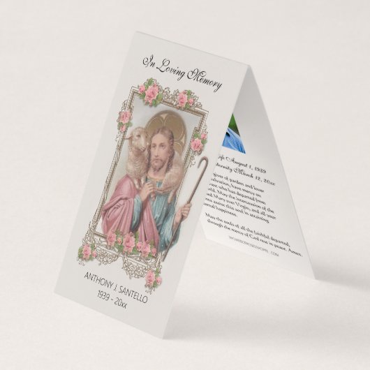 カソリッ伝統的ク葬儀イエス祈りの言葉カード 名刺 (正面)