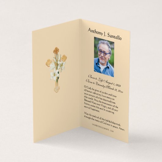 カソリッ伝統的ク葬儀イエス祈りの言葉カード 名刺 (内部)