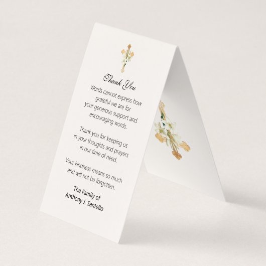 カソリッ伝統的ク葬儀ヴァージンメアリー祈りの言葉 名刺 (裏面)