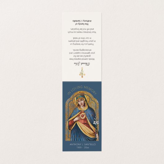 カソリッ伝統的ク葬儀ヴァージンメアリー祈りの言葉 名刺 (外部フラット)