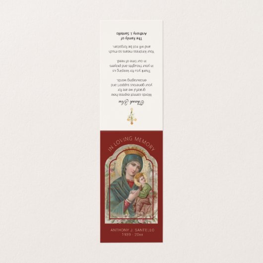 カソリッ伝統的ク葬儀ヴァージンメアリー祈りの言葉 名刺 (外部フラット)