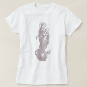 カソリッ伝統的ク賛美ヴァージンメアリーGodmother Tシャツ