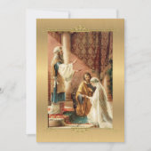 カソリッ伝統的ク金ゴールド結婚式招待状 招待状 (正面)