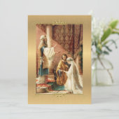 カソリッ伝統的ク金ゴールド結婚式招待状 招待状 (スタンド正面)