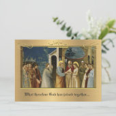 カソリッ伝統的ク金ゴールド結婚式招待状 招待状 (スタンド正面)