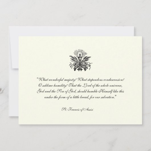 カソリッ伝統的ク・イエス・ファースト・コミュニオン 招待状 (裏面)