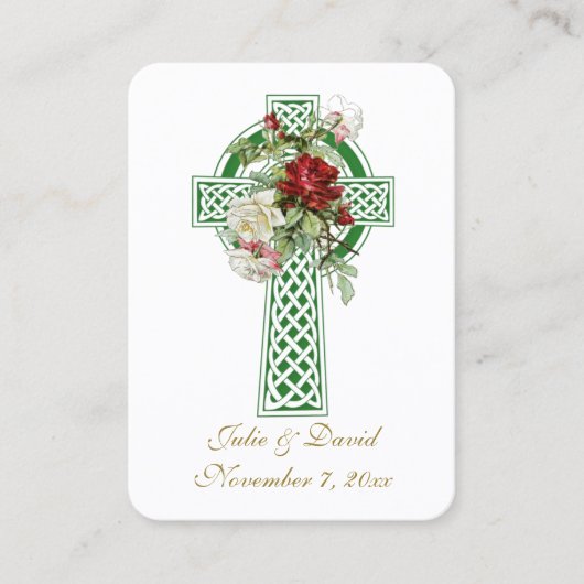 カソリッ結婚クのアイリッシュクロスに聖札を与える 名刺 (正面)