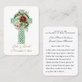 カソリッ結婚クのアイリッシュクロスに聖札を与える 名刺 (正面/裏面)