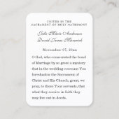 カソリッ結婚クのアイリッシュクロスに聖札を与える 名刺 (裏面)