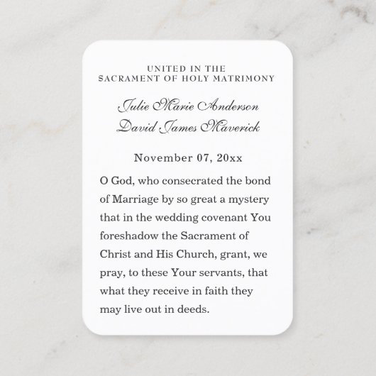 カソリッ結婚クのアイリッシュクロスに聖札を与える 名刺 (裏面)