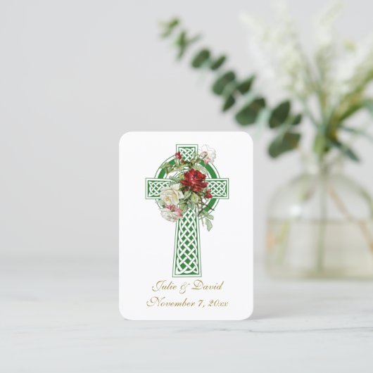 カソリッ結婚クのアイリッシュクロスに聖札を与える 名刺 (スタンド正面)