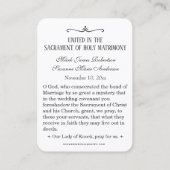 カソリッ結婚クのヴァージンマリア宗教聖札 名刺 (裏面)