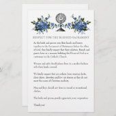 カソリッ結婚クの慎ましい教会の服装ブルーバラ 便箋 (正面/裏面)