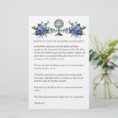 カソリッ結婚クの慎ましい教会の服装ブルーバラ 便箋 (スタンド正面)