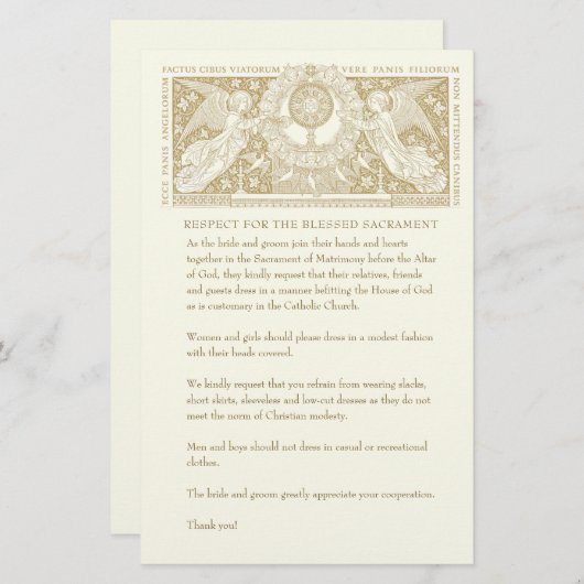 カソリッ結婚クの教会の質素な服装 便箋 (正面/裏面)