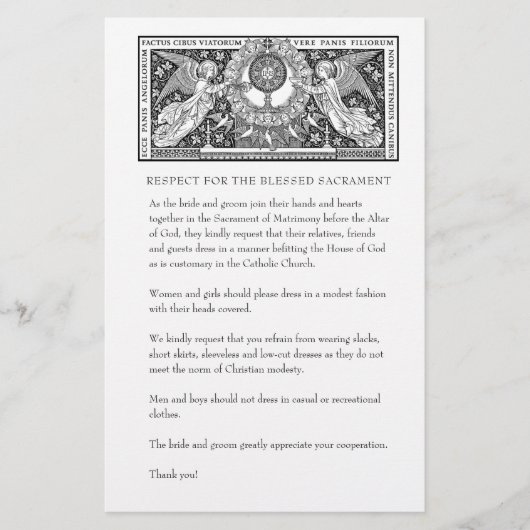 カソリッ結婚クの教会の質素な服装 便箋 (正面)