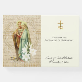 カソリッ結婚クの新郎新婦リングや輪 ゲストブック