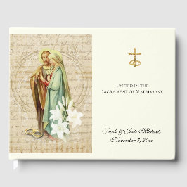 カソリッ結婚クの新郎新婦リングや輪 ゲストブック