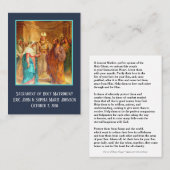 カソリッ結婚クの祈りの言葉が聖札を好む 名刺 (正面/裏面)