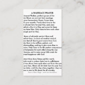 カソリッ結婚クの祈りの言葉が聖札を買う 名刺 (裏面)