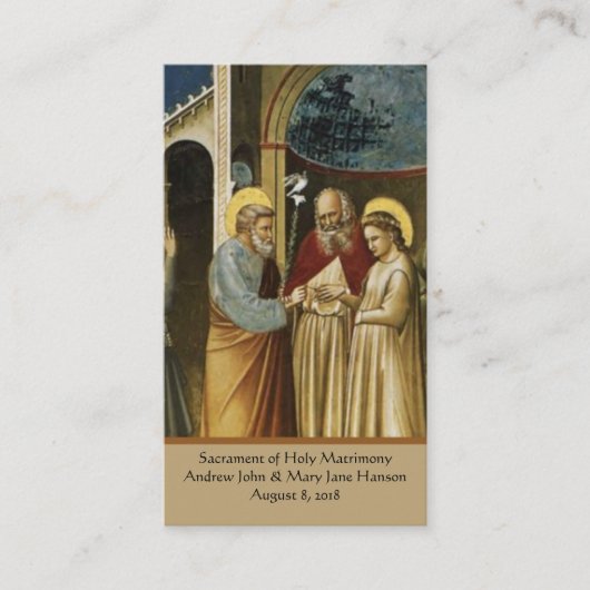 カソリッ結婚クの祈りの言葉が聖札を買う 名刺 (正面)